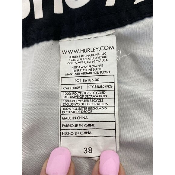 Hurley Mens Board Shorts Swim Multicolor Plaid Drawstring Pockets Trunks 38 - Picture 6 of 8